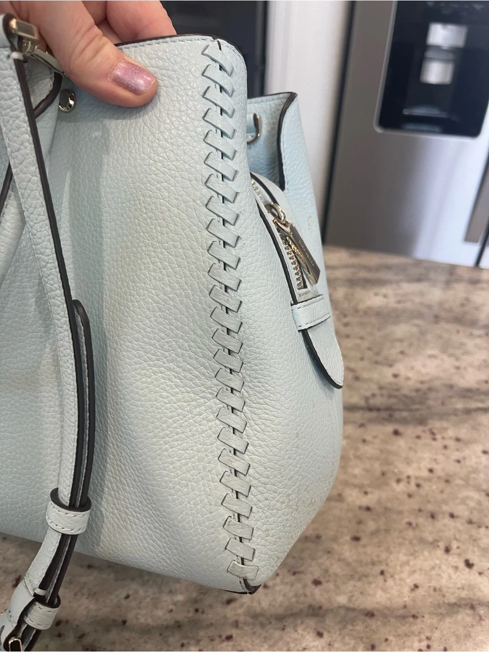 kate spade Powder Blue Pebbled Leather Satchel